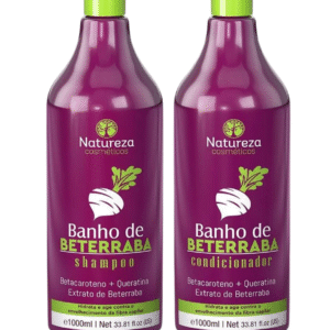 kit banho de beterraba 1l – 2 pasos: shampoo + acondicionador – natureza cosméticos