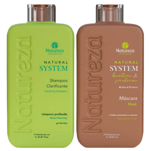 alisador orgánico escova de biotina (1l + shampoo 1l) – natureza cosméticos