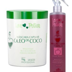 kit máscara Óleo de coco 1kg + vinagre de maçã 500ml – love potion